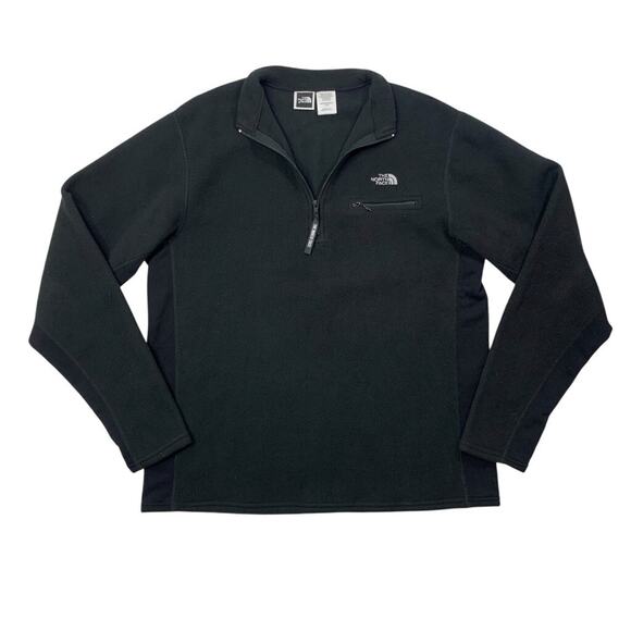 Vintage The North Face Fleece Mens L Large Black Lightweight Sweater Made in USA - Picture 1 of 12